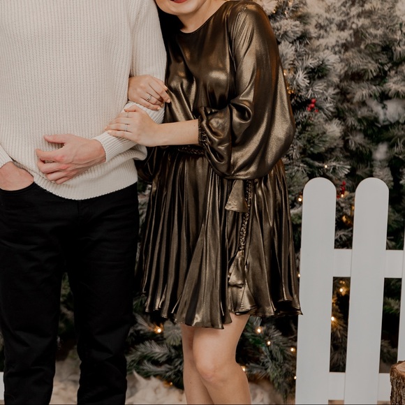 Gianni Binni Christmas dress gold size M - Picture 4 of 6